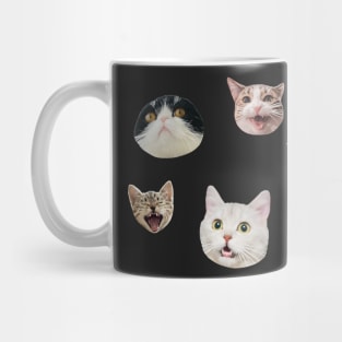 Funny cat faces sticker pack Mug